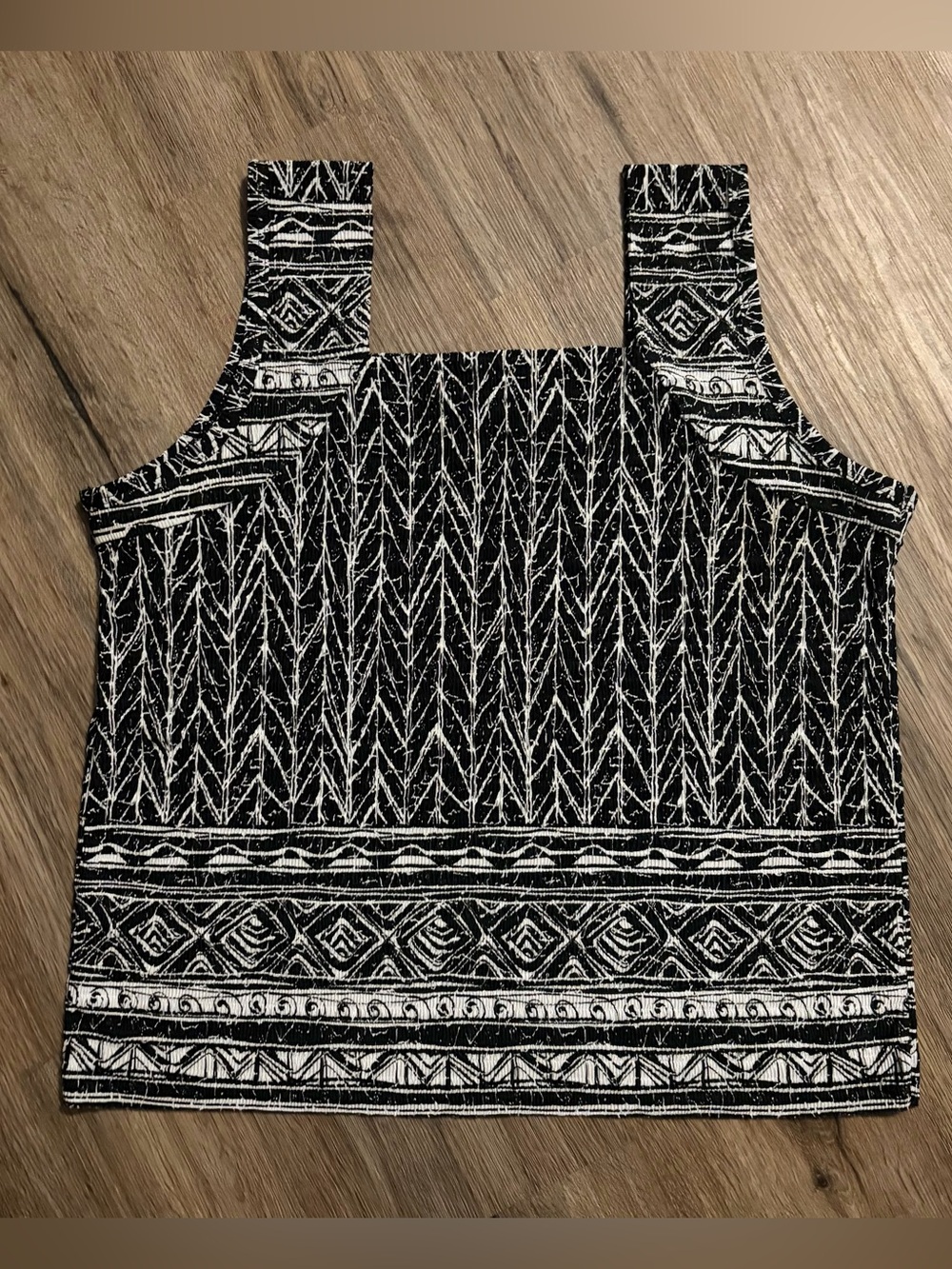 Pleat Pleat. by Rafael - Black & White Patterned Women's Top - Size Large
